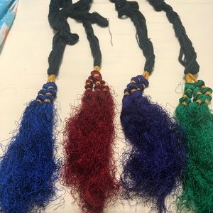 New lot of 4  Red,green,blue,purple all Hair Parandas